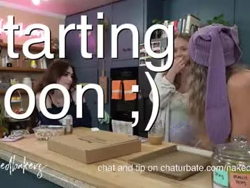 nakedbakers — ClassicTicket: Show in progress.  Counter tops orgasms! Tip 100 tokens to get your ticket.  Type /cmds to see all commands.